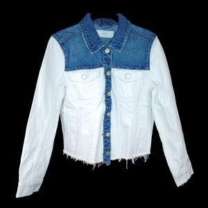 Blank NYC Jackets & Coats - BlankNYC Denim Jacket White Blue Cut Off Style Blank NYC Jackets & Coats - BlankNYC Denim Jacket White Blue Cut Off Style